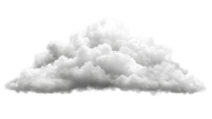 Fluffy cloud formation on a transparency background png image nature scene soft lighting