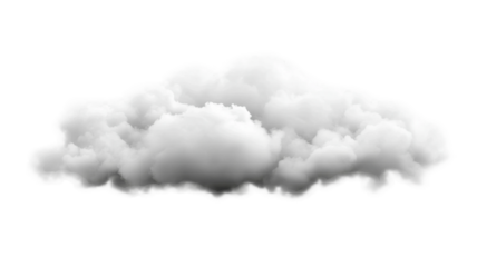 Fluffy white cloud with transparency background in png format for creative design projects