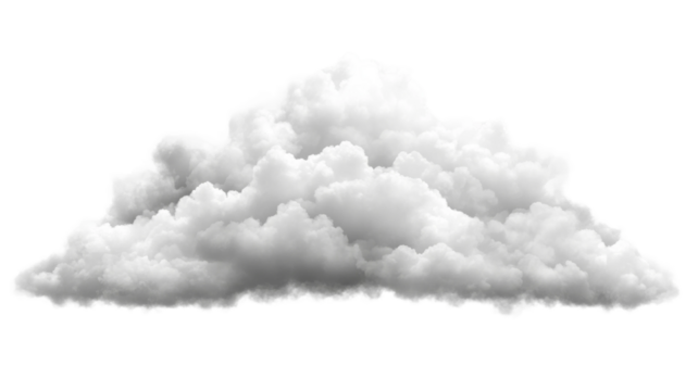 Fluffy cloud formation on a transparency background png image nature scene soft lighting