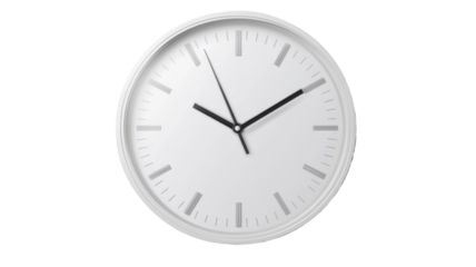 Modern clock design home office png with transparency background minimalist style clear viewpoint timeliness concept