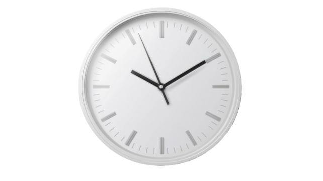 Modern clock design home office png with transparency background minimalist style clear viewpoint timeliness concept
