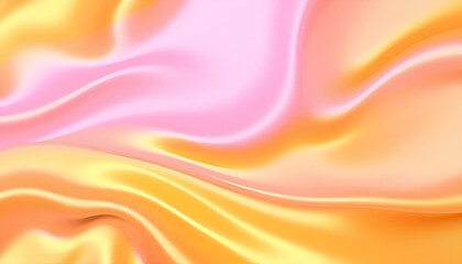 Fototapeta premium Gold-Purple Gradient Silk Fabric with Dynamic 3D Waves | Abstract Opulent Backdrop for Digital & Print Media