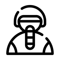 Pilot Broken Line Icon Vector