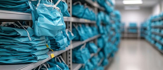 Medical masks warehouse storage