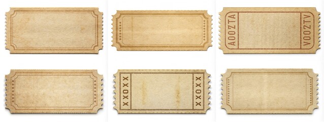 A collection of tickets with the numbers 0 through 9 on them. The tickets are old and worn, and they appear to be from a carnival or amusement park