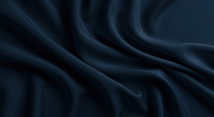 Fototapeta premium A deep blue fabric texture with a wavy pattern.