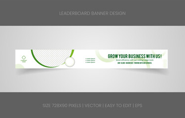 leaderboard 728x90 template banner design with abstract background for promotion website social media 