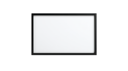 Blank whiteboard with sleek black frame, perfect for brainstorming, presentations and everyday use in office or home settings