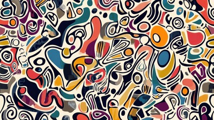 Abstract colorful pattern design on beige background