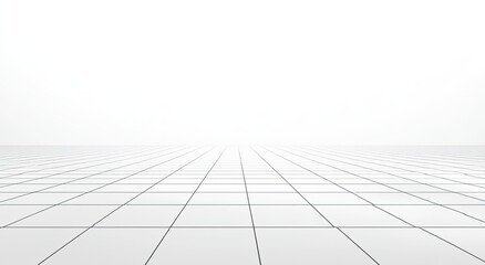 Fototapeta premium Empty perspective grid floor, minimalist background, architectural design
