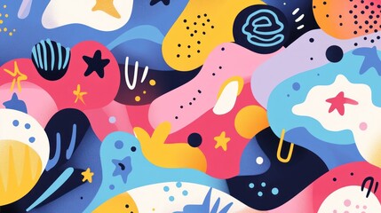 Abstract colorful shapes and patterns