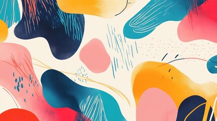 Abstract colorful shapes background with organic forms