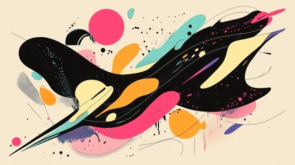Abstract colorful shapes composition, dynamic design,  background elements