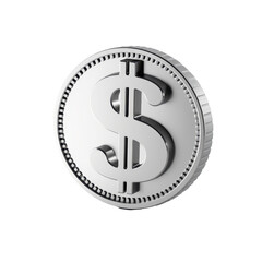 Obraz premium Metallic Coin with Dollar Sign Emblem on Isolated Background