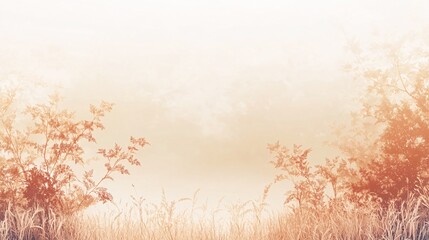 Obraz na płótnie Canvas Autumn morning gradients of muted amber and pale beige plain background
