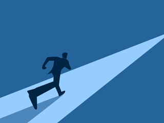 Career, Businessman running on the business path