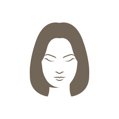 beauty woman long hair design vector illustration template