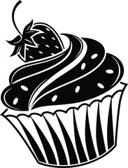 Cupcake Silhouette, Vector Design, Cupcake Icon