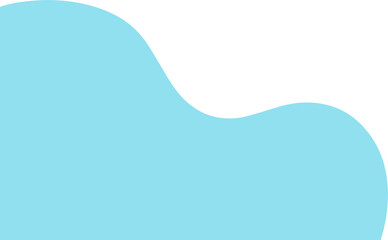 Modern blue abstract wavy quarter shape