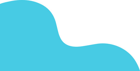 Modern blue abstract wavy quarter shape