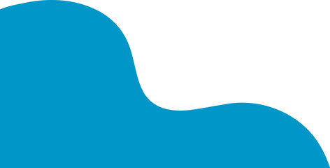 Modern blue abstract wavy quarter shape