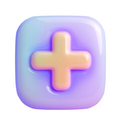 Obraz premium 3d render icon sign plus