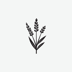 Fototapeta premium Discover a sleek, minimal black lavender vector silhouette on a white background. Perfect for modern designs, branding, and digital art. Download now for a clean, elegant aesthetic.