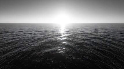 Ocean sunrise, calm sea, horizon, sun reflection, peaceful background, travel