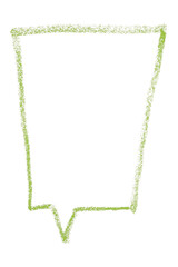 Separate green speech bubble on transparent background