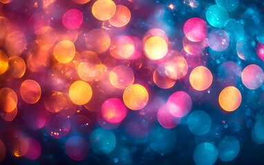Fototapeta premium Abstract bokeh lights vibrant colors background