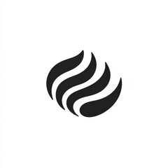 Fototapeta premium Minimalist Black and White Logo Design with Abstract Rounded Shapes Creating a Swirl or Globe-like Illusion