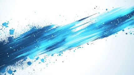 Fototapeta premium Abstract blue paint strokes on white background. Possible use Graphic design element