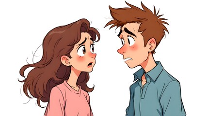 Fototapeta premium Confusion and anxiety among couples