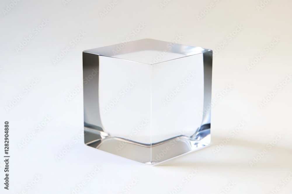 Poster transparent cube glass block object display