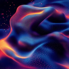 Fototapeta premium Abstract 3D Wavy Surface with Dotted Gradient