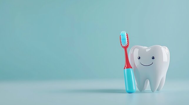 Fun Toothbrush and Tooth for Kids' Oral Care