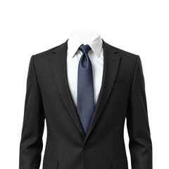 Formal photo or passport photo suit template isolated on transparent background.