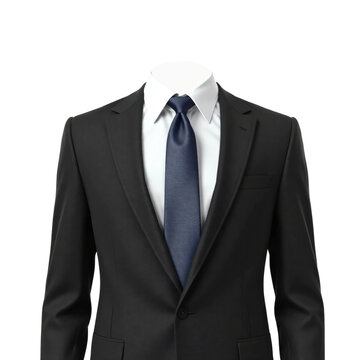 Formal photo or passport photo suit template isolated on transparent background.