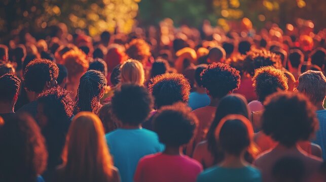 community of multiracial individuals coming together for an outdoor social gathering at city park sharing laughter and joy in a welcoming and inclusive environment