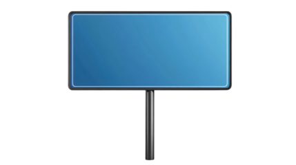 blank blue road sign isolated on white background