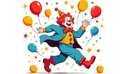 Funny party of the happy clown