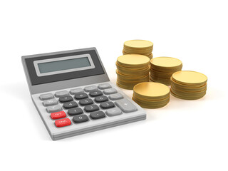 Calculator and coins