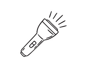 Camping lantern doodle hand drawn icon. Outline drawing camping lantern line clipart symbol