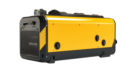 Portable generator for outdoor power supply home product showcase urban environment side view energy solution