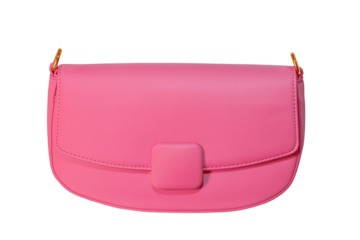 Cutout of an isolated luxurious hot pink leather handbag with the transparent png	