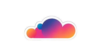 Abstract Cloud Design: Gradient Colors, Digital Art
