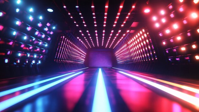 Dynamic Neon Football Action with Futuristic Geometric Patterns and Vibrant Light Trails for High-Energy Sports Advertising Backgrounds