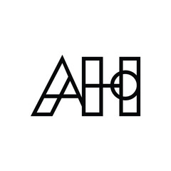 AH monogram logo design letter text name symbol monochrome logotype alphabet character simple logo