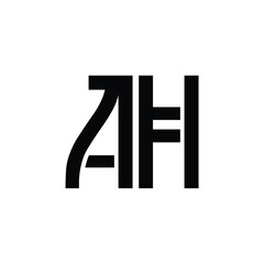Obraz premium AH monogram logo design letter text name symbol monochrome logotype alphabet character simple logo