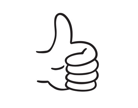 recommend clip art:  Thumb up hand gesture hand drawn doodle symbol. Drawing line thumb up sketch clipart icon. 